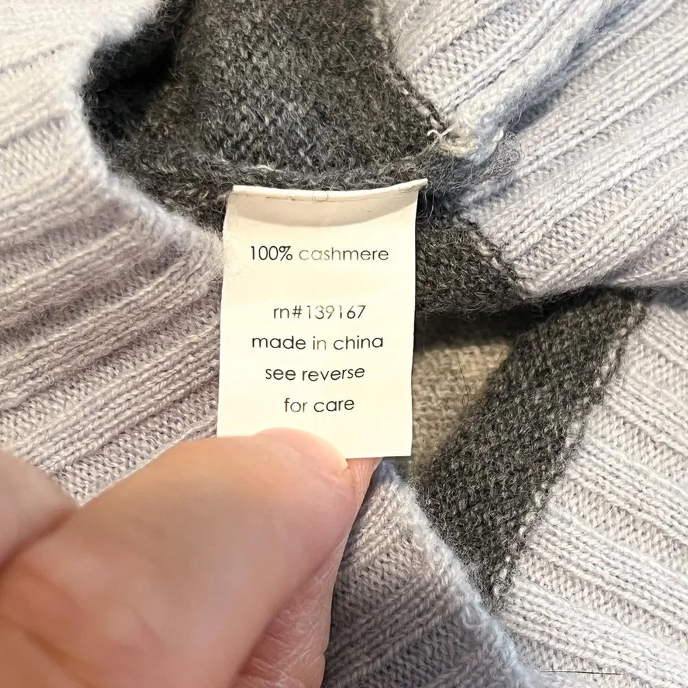27 Miles Malibu 100% Cashmere Striped Crew Neck Lightweight Designer Sweater XS - Picture 7 of 8